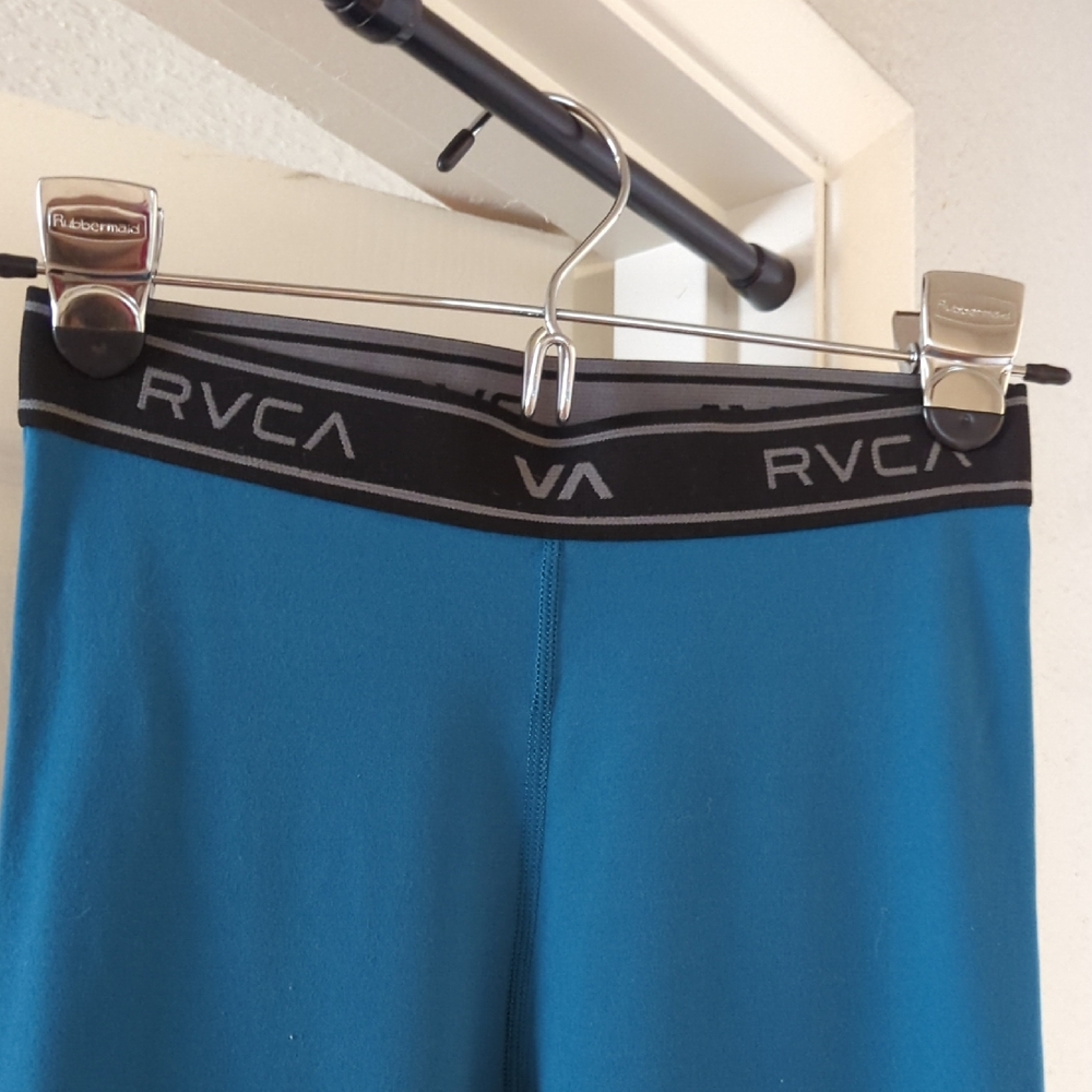 RVCA Teal Leggings with Black Waistband